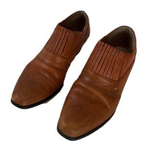 DINGO Women's Low Cut Western Boots Booties Tan Leather Size 6.5